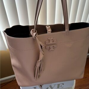 Large Blush Pink Tassel Tote